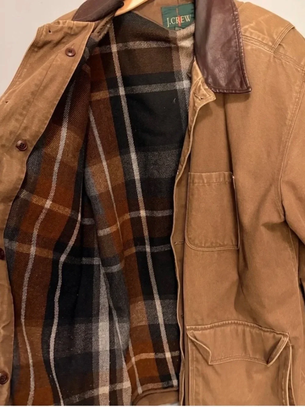 J. Crew Brown Barn Chore With Wool Removable Lining